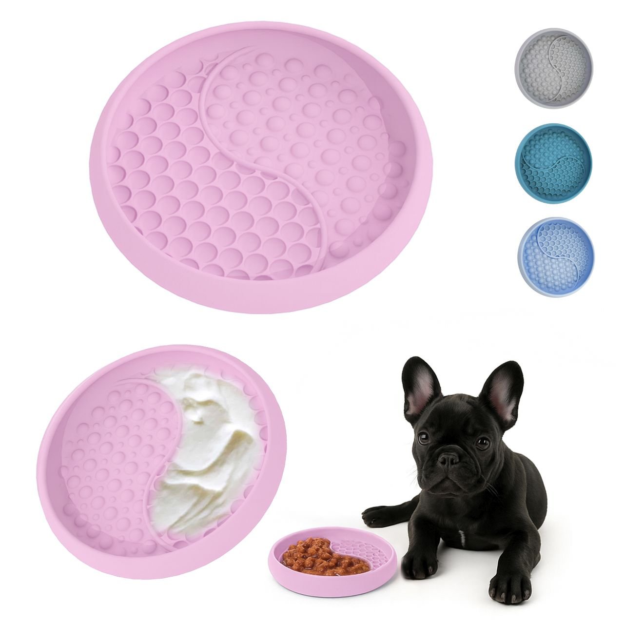 French Bulldog with YAMI pink bowl